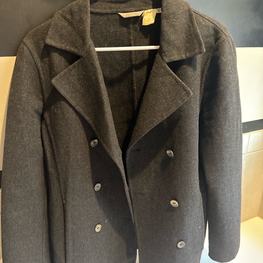 Barneys New York Dark Gray Pea Coat
